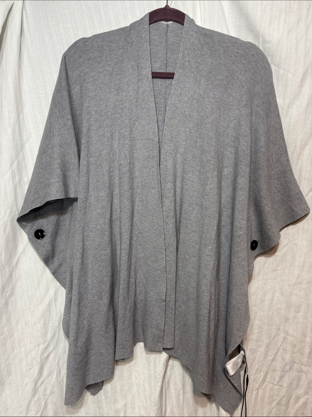 Sorouze ( Mengzhi Home Inc) Classic Gray Open-Front Knit Tunic Poncho
